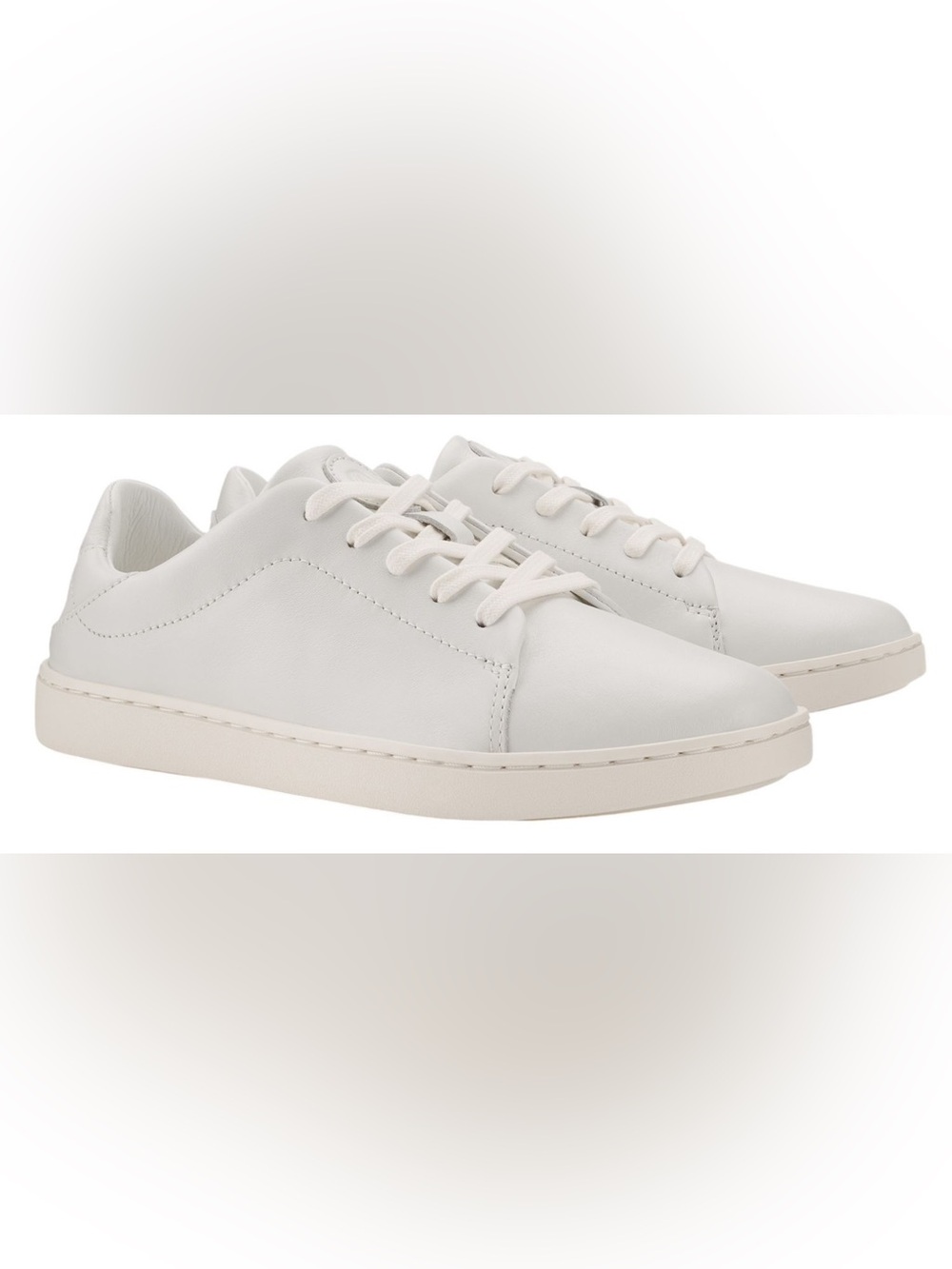 OluKai Women’s Pehuea Lī ‘lli White Full Grain Leather Comfort Sneakers-Size 10